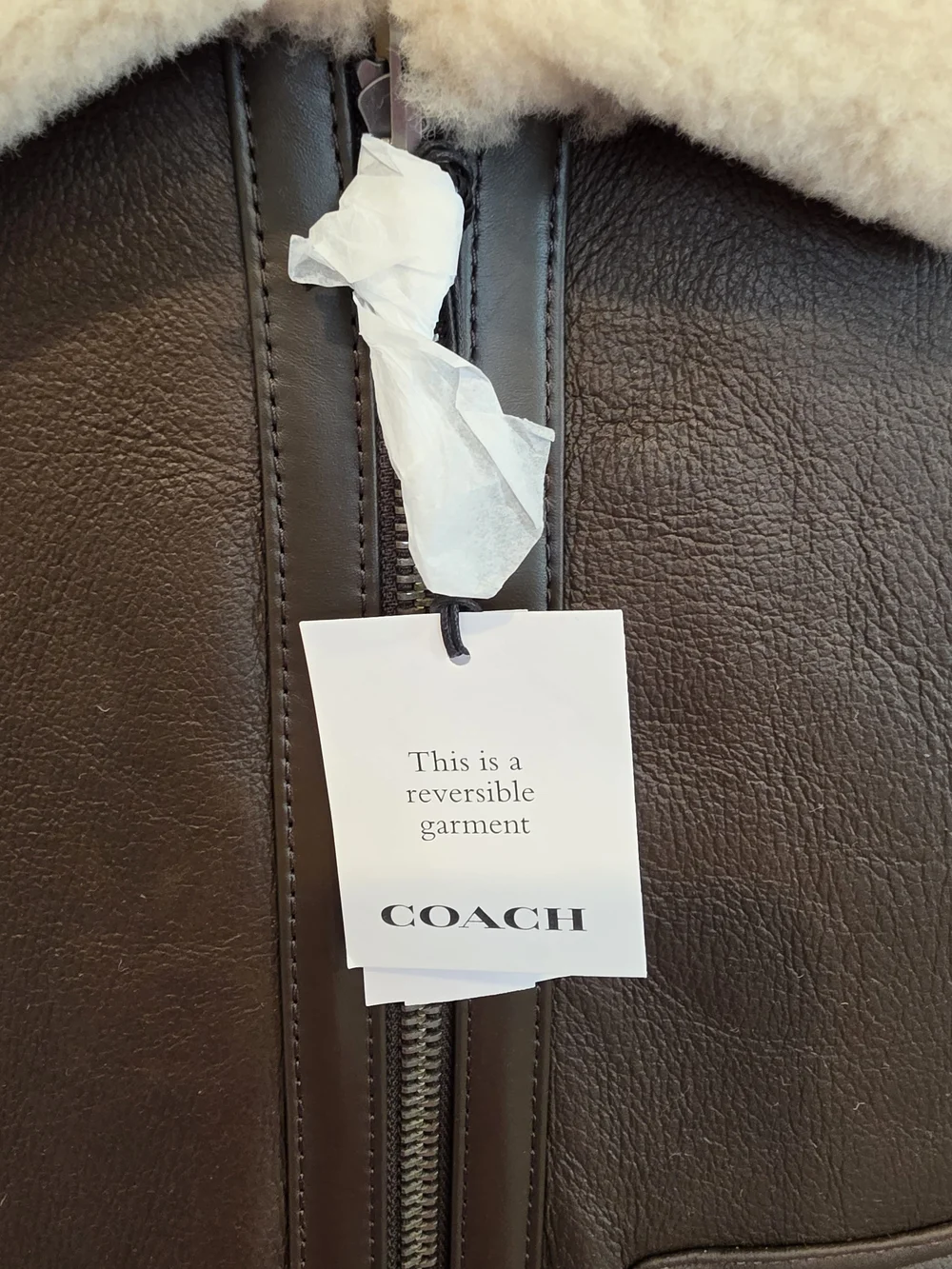 NWT Reversible Coach Brown Leather And Shearling Vest Sizes-M &L